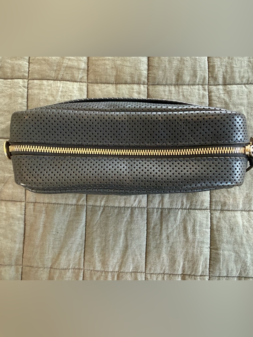 Clare V. Marisol Navy Perforated Leather Crossbody + Masculin Féminin Strap - Picture 3 of 6